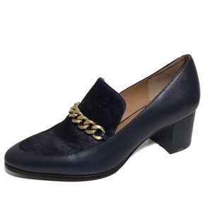 Navy Blue Calvin Klein Chain Loafers